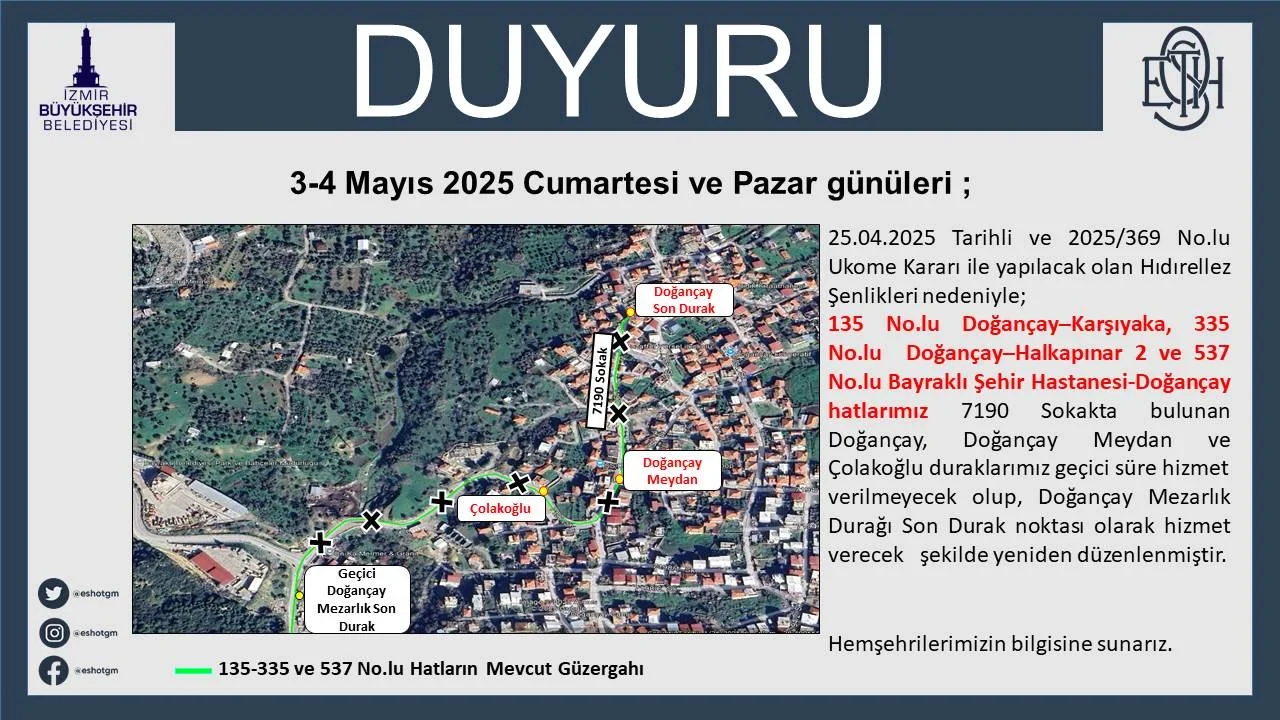 135-335-537 Geçici Güzergah Değişikliği duyurusu.webp