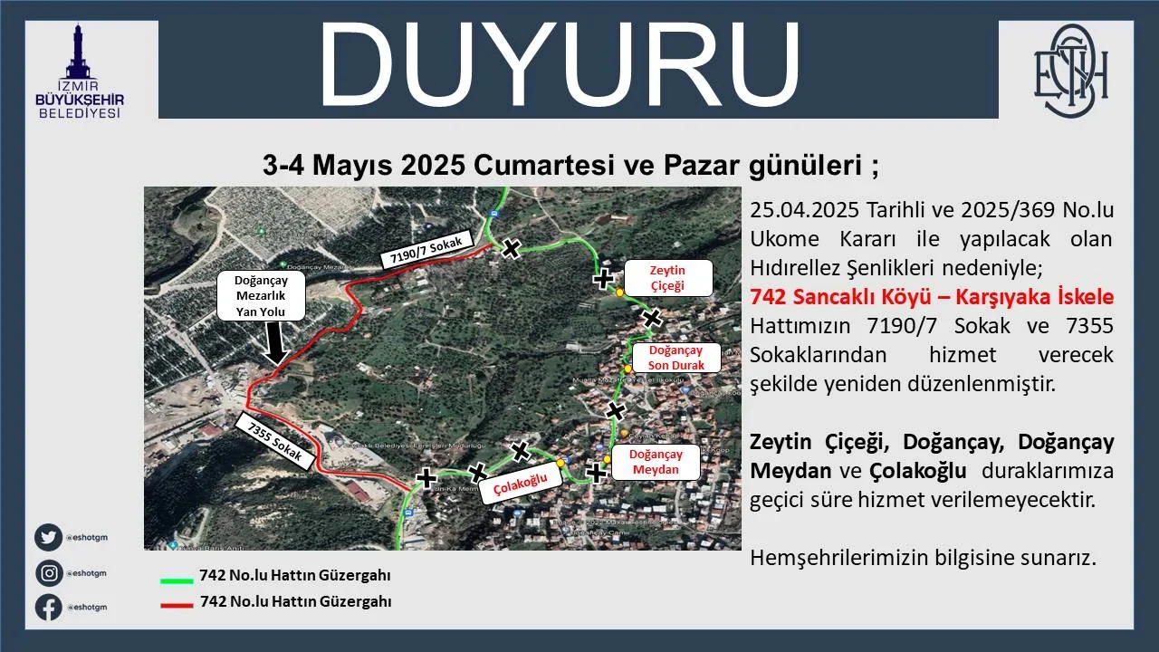 742 Geçici Güzergah Değişikliği duyurusu.webp