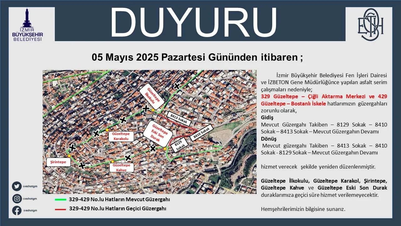 329-429 Geçici Güzergah Değişikliği duyurusu.webp