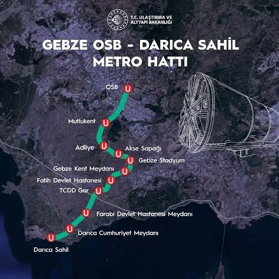 Konu 'M1 Darıca Sahil - Gebze OSB Metro Hattı'