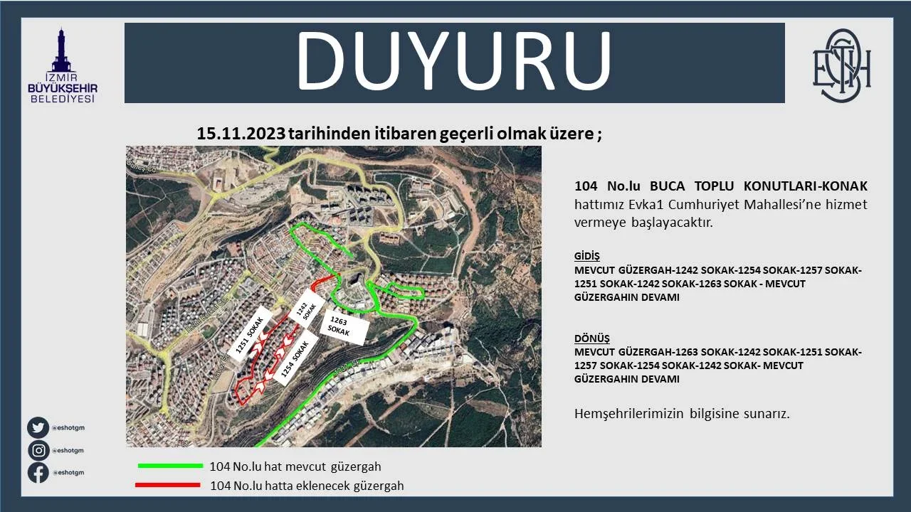 104 No.lu Hat Güzergah Değişikliği.webp
